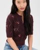 Madewell Madewell Embroidered Bauble Pointelle Stitch Cardigan Smoked Claret Cherry - 2
