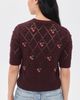 Madewell Madewell Embroidered Bauble Pointelle Stitch Cardigan Smoked Claret Cherry - 4