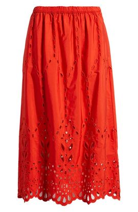 Madewell Madewell Embroidered Midi Skirt