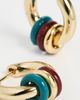Madewell Madewell Enamel Small Multi Ring Hoop Earrings Pomegranate Seed One - 4