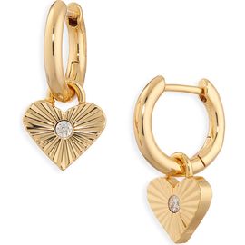 Madewell Madewell Engine Turned Heart Huggie Hoop Earrings