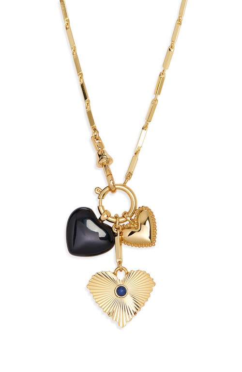 Madewell Madewell Engine Turned Lapis Heart Charm Necklace
