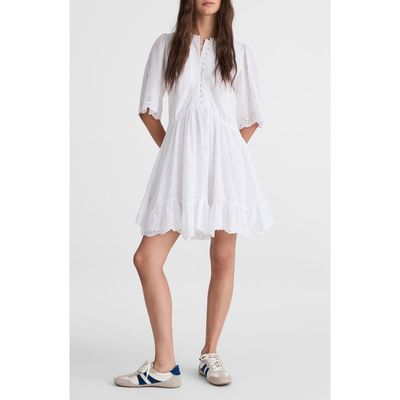 Madewell Madewell Eyelet Flutter Sleeve Cotton Minidress