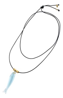 Madewell Madewell Fish Charm Leather Cord Necklace