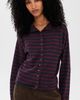 Madewell Madewell Funnel Neck Cardigan Indigo And Claret Stripe - 2