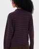 Madewell Madewell Funnel Neck Cardigan Indigo And Claret Stripe - 3