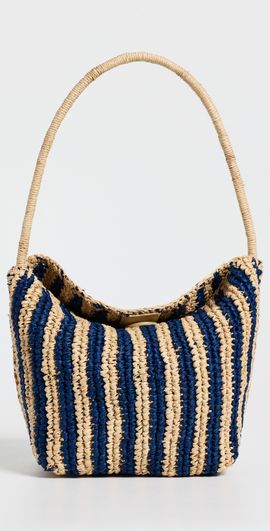 Madewell Madewell Handwoven Shoulder Bag - Raffia Stripe Retro Blue Stripe Multi One