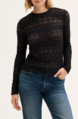 Madewell Madewell Jacquard Lace Long Sleeve Top