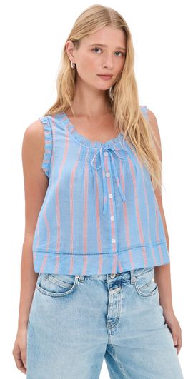 Madewell Madewell Leah Top Stripe Calm Blue
