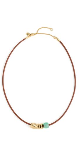Madewell Madewell Leather Shell Charm Choker Necklace Golden Tan One