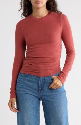 Madewell Madewell Long Sleeve Ruched Brushed Jersey Top