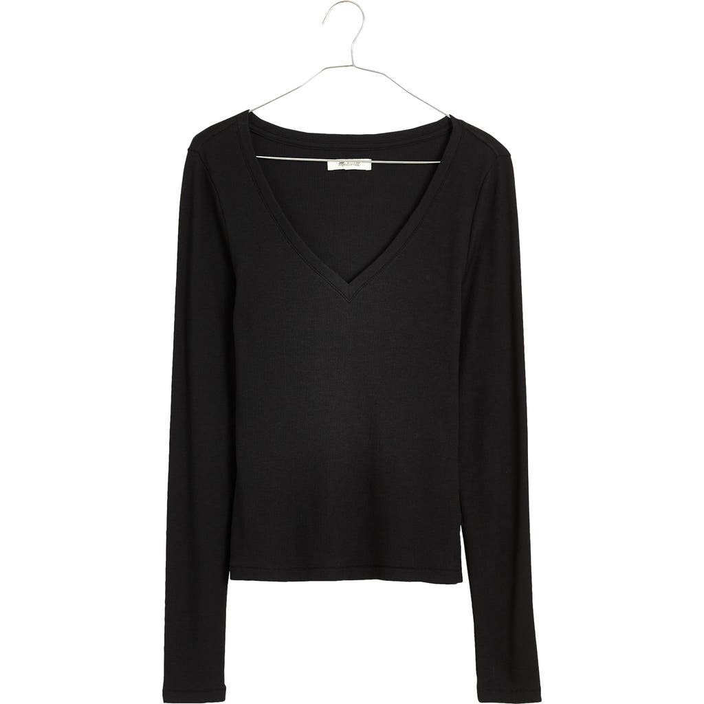 Madewell Madewell Long Sleeve V-Neck Rib Top