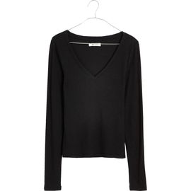 Madewell Madewell Long Sleeve V-Neck Rib Top