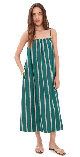 Madewell Madewell Madewell x Shopbop Dia Dress In Midweight Poplin Retro Stripe Deep Lagoon