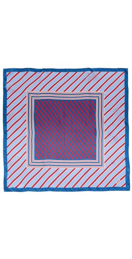Madewell Madewell Medium Silk Bandana Scarf Bias Stripe Combo/Tranquil Blue One