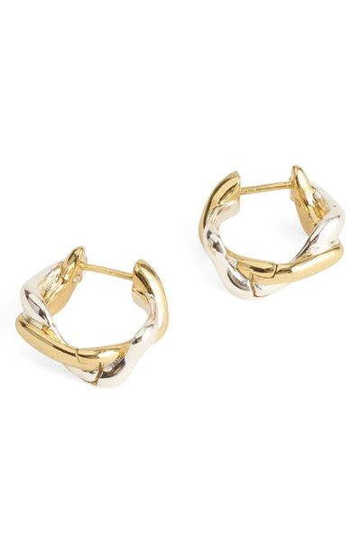 Madewell Madewell Mixed Metal Sculptural Small Hoop Earrings 