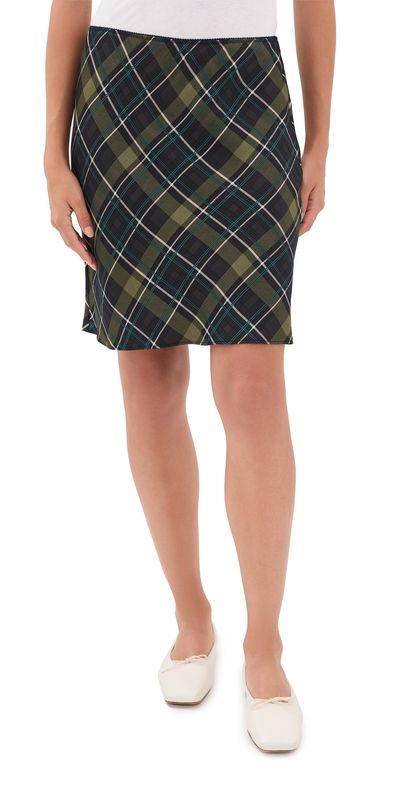 Madewell Plaid Midi Slip Skirt Payton Plaid Olive