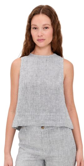 Madewell Madewell Pleated Linen Top Mini Black White Stripe