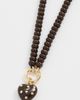 Madewell Madewell Polka Dot Stone Heart Charm Necklace DARK CHICORY One - 4