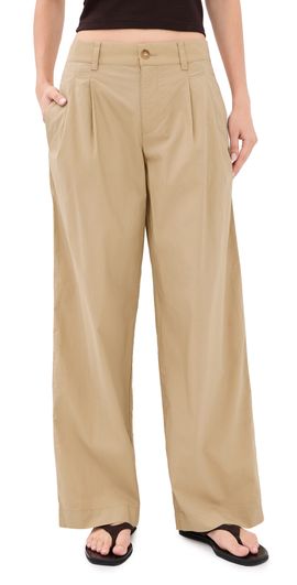 Madewell Madewell Poplin Pleated Trousers Fennel Seed