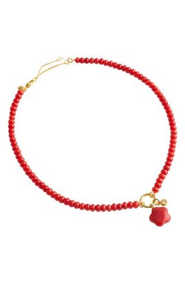 Madewell Madewell Puffy Flower Beaded Charm Necklace