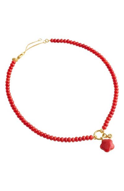 Madewell Madewell Puffy Flower Beaded Charm Necklace