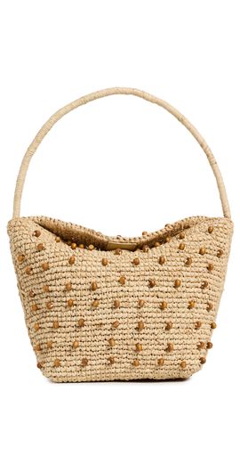 Madewell Madewell Raffia Handwoven Beaded Shoulder Bag Natural Beaded Multi One