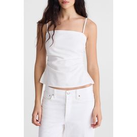 Madewell Madewell Ruched Square Neck Denim Tank