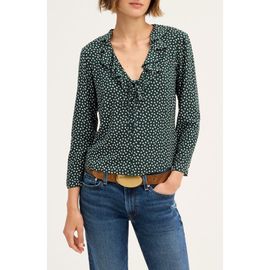 Madewell Madewell Ruffle V-Neck Long Sleeve Top