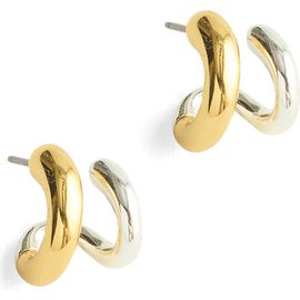 Madewell Madewell Sculpted Illusion Mixed Metal Hoop Earrings 