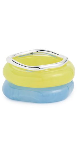 Madewell Madewell Sculptural Resin Bangle Bracelet Set Tranquil Blue One