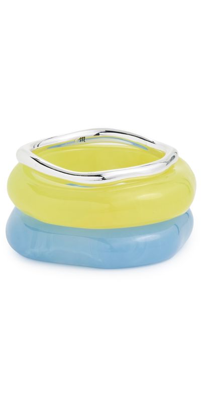 Madewell Madewell Sculptural Resin Bangle Bracelet Set Tranquil Blue One