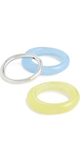 Madewell Madewell Sculptural Resin Stacking Ring Set Tranquil Blue