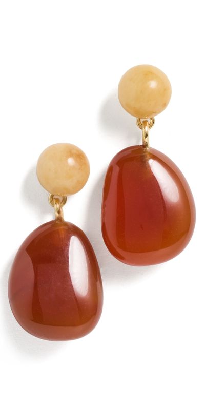 Madewell Madewell Semi-Precious Double Drop Earrings Red Aventurine One