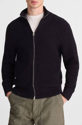 Madewell Madewell Shaker Stitch Full Zip Cotton Sweater