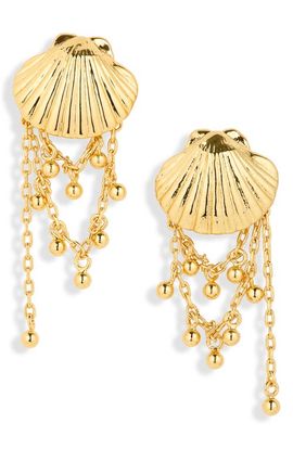 Madewell Madewell Shell Stacked Chain Stud Earrings