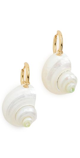 Madewell Madewell Shell Statement Hoop Earrings Antique Gold One