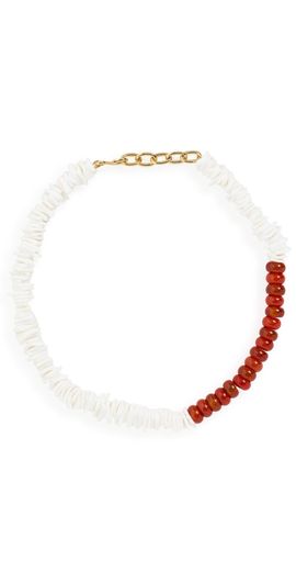Madewell Madewell Shell Stone Beaded Necklace Antique Gold One