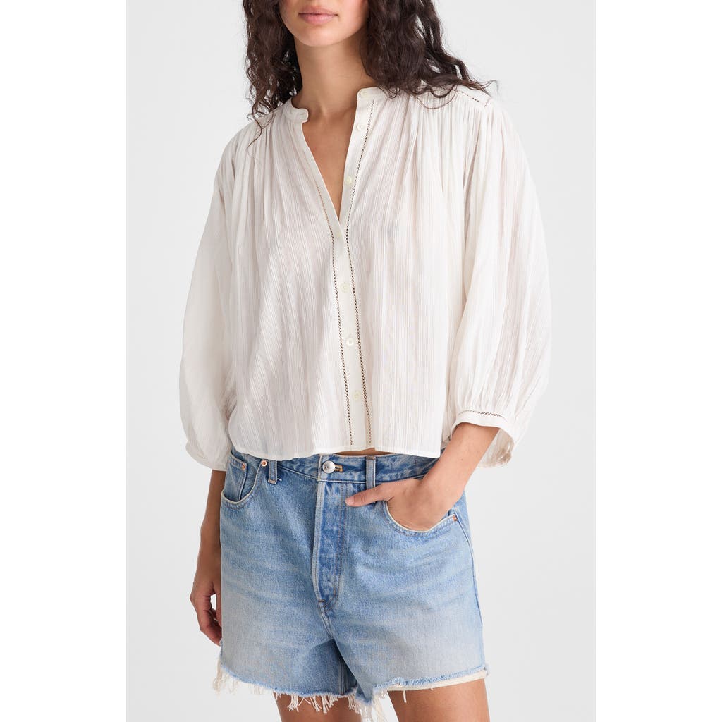 Madewell Madewell Shirred Cotton Button-Up Blouse
