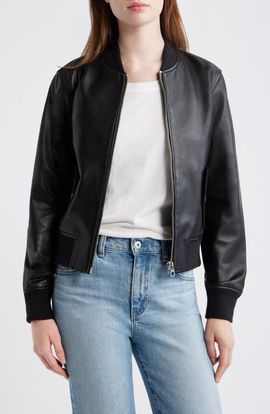Madewell Madewell Shrunken Leather Bomber Jacket