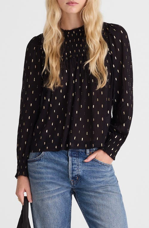 Madewell Madewell Smocked High Neck Long-Sleeve Top