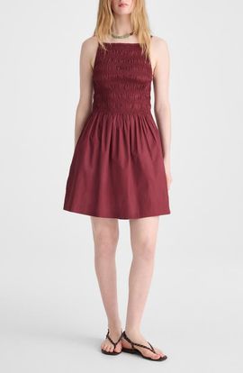 Madewell Madewell Smocked High Neck Minidress