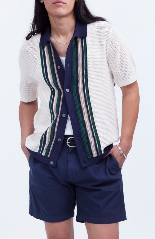 Madewell Madewell Stripe Open Stitch Cotton & Linen Button-Up Shirt