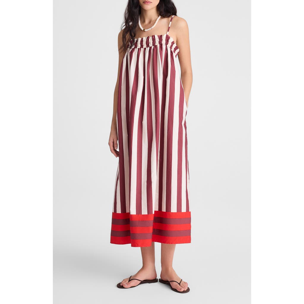 Madewell Madewell Stripe Ruffle A-Line Maxi Dress