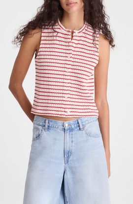 Madewell Madewell Textured Knit Button Front Shell Top