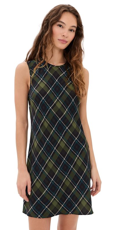 Madewell Madewell The Elena Mini Dress Payton Plaid Olive