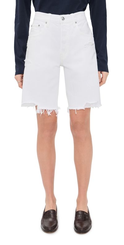 Madewell Madewell The Essex Long Baggy Shorts Tile White