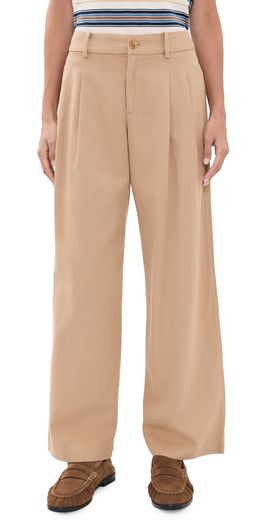 Madewell Madewell The Everyday Trousers In Drapey Twill Desert Camel