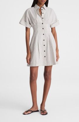 Madewell Madewell The Perry Stripe Cotton Seersucker Mini Shirtdress