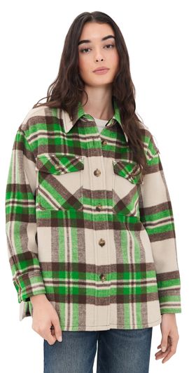 Madewell Madewell The Reissue Shacket Green Plaid